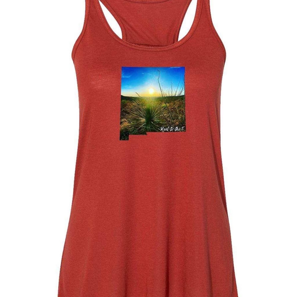 Sunset Graphic Red Tank Top